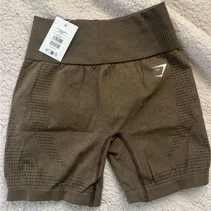 Gymshark Vital Seamless 2.0 Shorts, Size M, Brown Marl
